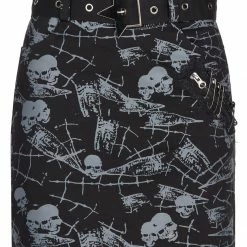 Punk Rave Women's Stuff Gothic Skull Printed Skirt