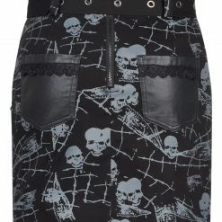 Punk Rave Women's Stuff Gothic Skull Printed Skirt