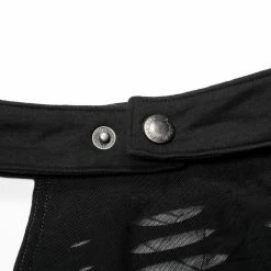 Punk Rave Women's Stuff Grunge Ripped Skull Halter Crop Top