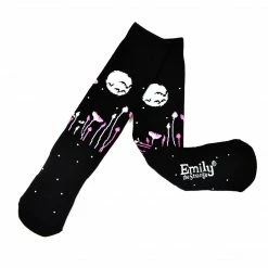 Accessories Emily The Strange Moon Knitted Cotton Crew Socks