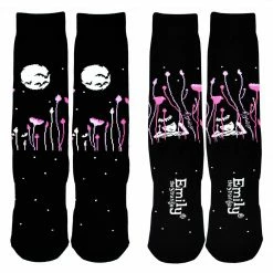 Accessories Emily The Strange Moon Knitted Cotton Crew Socks