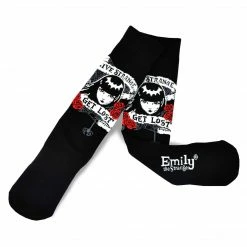 Emily The Strange Get Lost Knitted Cotton Crew Socks