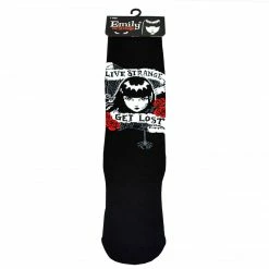 Emily The Strange Get Lost Knitted Cotton Crew Socks