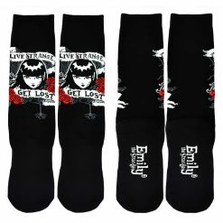 Emily The Strange Get Lost Knitted Cotton Crew Socks