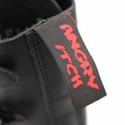 Angry Itch 14-Hole 5-Buckle Black Leather Boots Men's Stuff