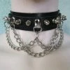 Ape Leather Men's Stuff Leather Spike And Chain Choker