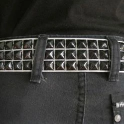 Ape Leather Leather Three Row Pyramid Belt