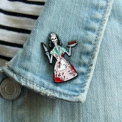 Ectogasm 1950's Bloody Skeleton Waitress Horror Enamel Pin Pins 8 Ectogasm 1950's Bloody Skeleton Waitress Horror Enamel Pin Pins