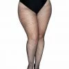 Leg Avenue Stockings & Leggings Backseam Fishnet Pantyhose -Black Plus Size