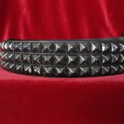 Ape Leather Leather Three Row Pyramid Belt