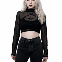 The Pretty Cult American Witch Mesh Crop Top