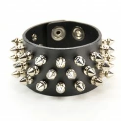 Funk Plus Men's Stuff Spiked Bracelet With 3 Rows Of Short Spikes