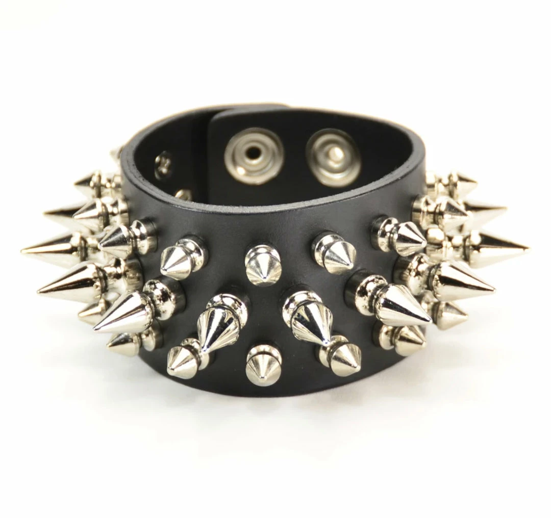 Funk Plus Spiked Bracelet With 3 Rows Of Short & Long Spikes Men's Stuff 5 Funk Plus Spiked Bracelet With 3 Rows Of Short & Long Spikes Men's Stuff