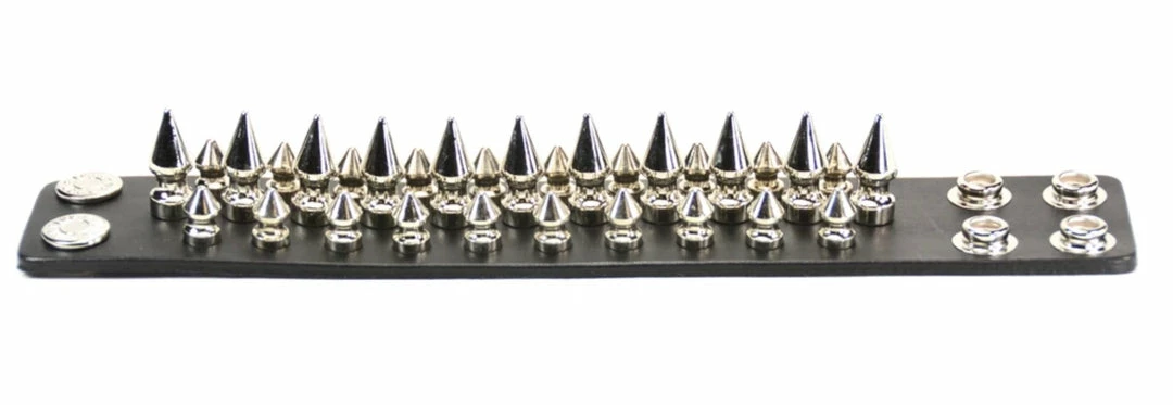 Funk Plus Spiked Bracelet With 3 Rows Of Short & Long Spikes Men's Stuff 4 Funk Plus Spiked Bracelet With 3 Rows Of Short & Long Spikes Men's Stuff