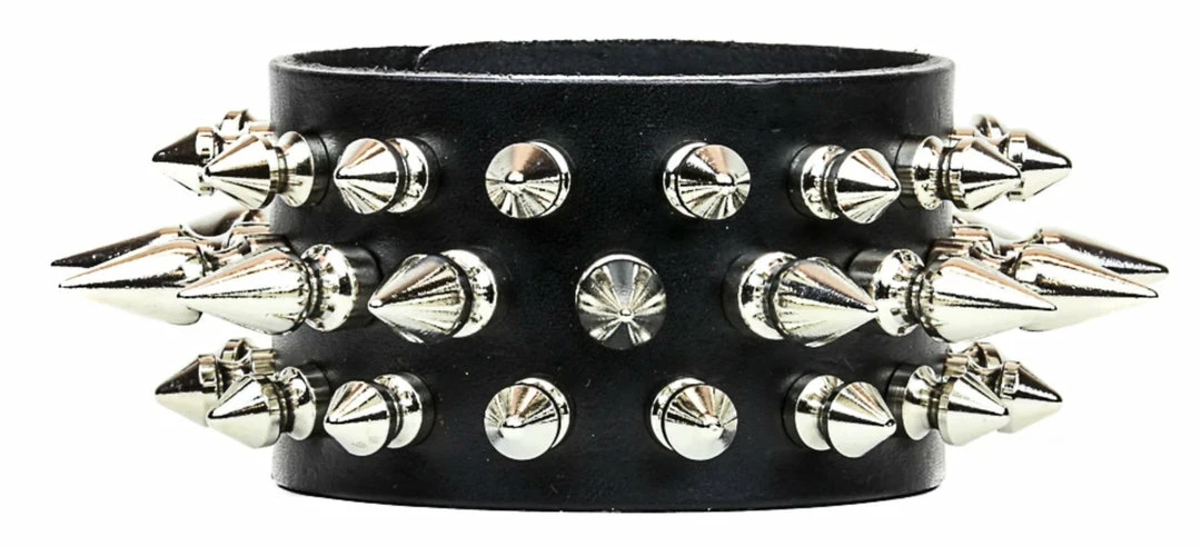 Funk Plus Spiked Bracelet With 3 Rows Of Short & Long Spikes Men's Stuff 3 Funk Plus Spiked Bracelet With 3 Rows Of Short & Long Spikes Men's Stuff
