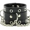 Funk Plus Wristbands And Cuffs Leather Bracelet With D-ring And Chain