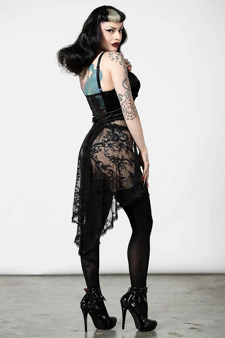 Killstar Be Veiled Lace Basque Women's Stuff 7 Killstar Be Veiled Lace Basque Women's Stuff