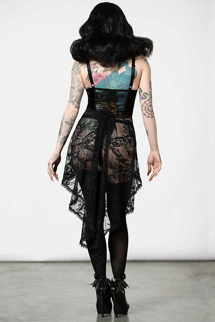 Killstar Be Veiled Lace Basque Women's Stuff 10 Killstar Be Veiled Lace Basque Women's Stuff