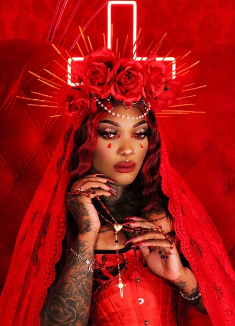 Glam Goth Beauty Blood Chapel - Deep Vintage Red Lipstick Hair And Makeup 5 Glam Goth Beauty Blood Chapel - Deep Vintage Red Lipstick Hair And Makeup