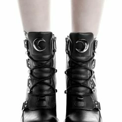 Killstar Women's Stuff Broom Rider Boots - Black 18 Killstar Women's Stuff Broom Rider Boots - Black