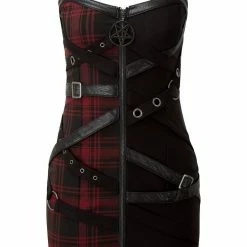 Killstar Women's Stuff Bury Me Bondage Dress [TARTAN]
