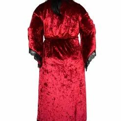 FOXBLOOD Bathory Dressing Robe - Crimson Red Crushed Velvet (Limited Edition) Women's Stuff