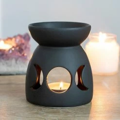 Gothic Gifts Black Triple Moon Cut Out Oil Burner Gift Ideas