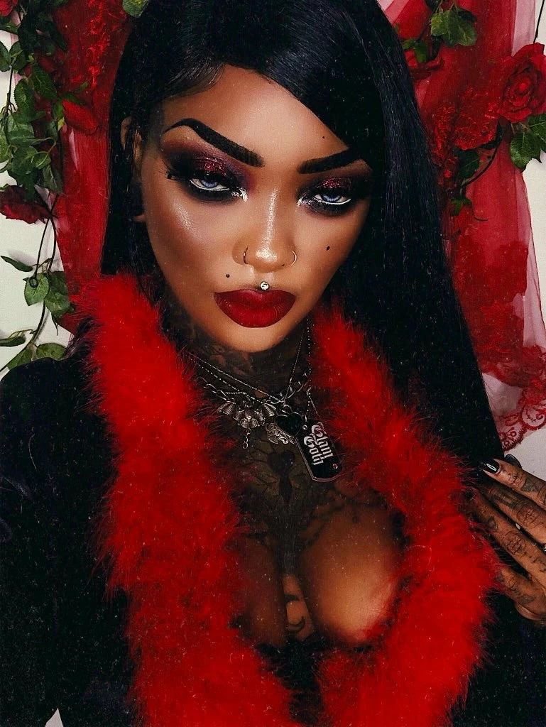 Glam Goth Beauty Bloodrose - Blood Red Matte Lipstick Hair And Makeup 6 Glam Goth Beauty Bloodrose - Blood Red Matte Lipstick Hair And Makeup