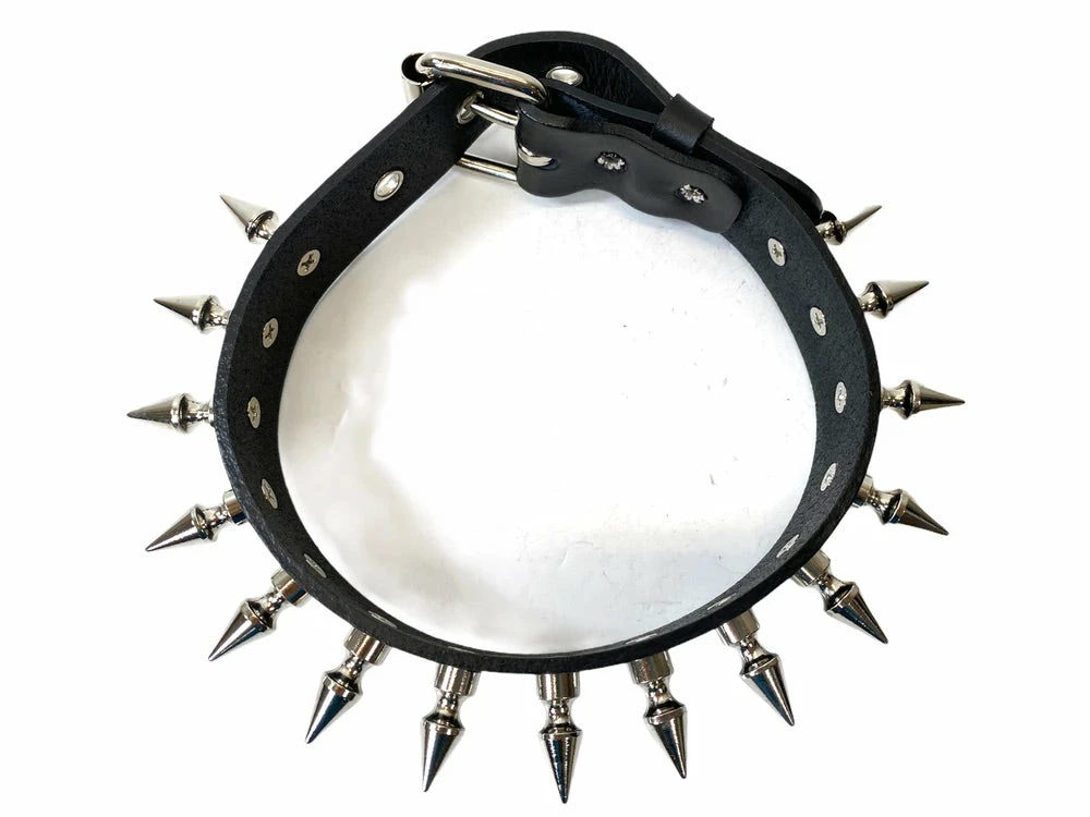 Funk Plus Chokers And Collars Vegan Leather Choker With 1" Spikes 4 Funk Plus Chokers And Collars Vegan Leather Choker With 1" Spikes