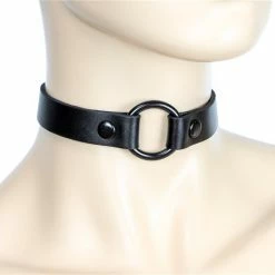 Funk Plus O-Ring Choker Black Leather Chokers And Collars