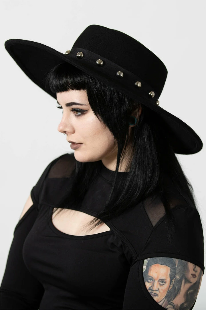 Killstar Cross My Mind Brim Hat Accessories 5 Killstar Cross My Mind Brim Hat Accessories