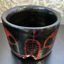 Nicole Pangas Ceramics Housewares Cherry Satin Skull Bowl