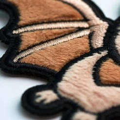 LuxCups Creative Patches Brown Bat Fuzzy Patch
