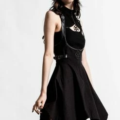 Killstar Dazed & Confused Suspender Skirt [BLACK] Women's Stuff