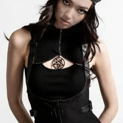 Killstar Dazed & Confused Suspender Skirt [BLACK] Women's Stuff