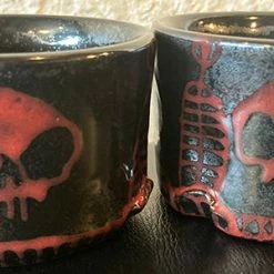 Nicole Pangas Ceramics Housewares Cherry Satin Skull Bowl