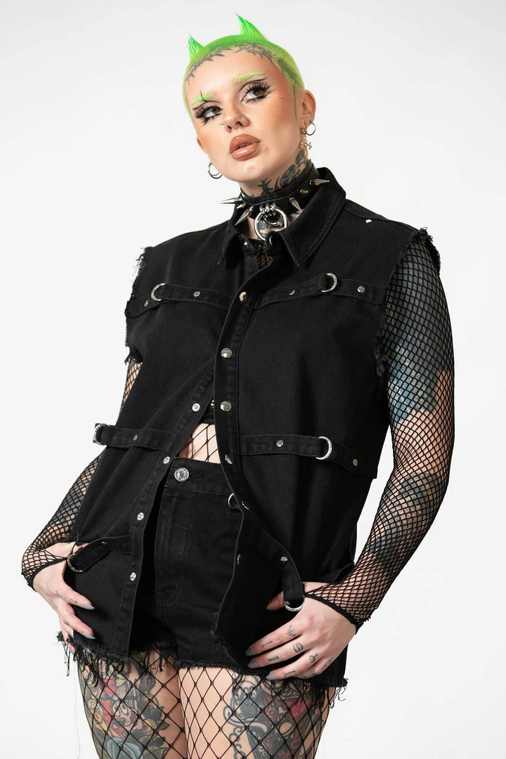Killstar Ervin Button-Up Vest Men's Stuff 3 Killstar Ervin Button-Up Vest Men's Stuff