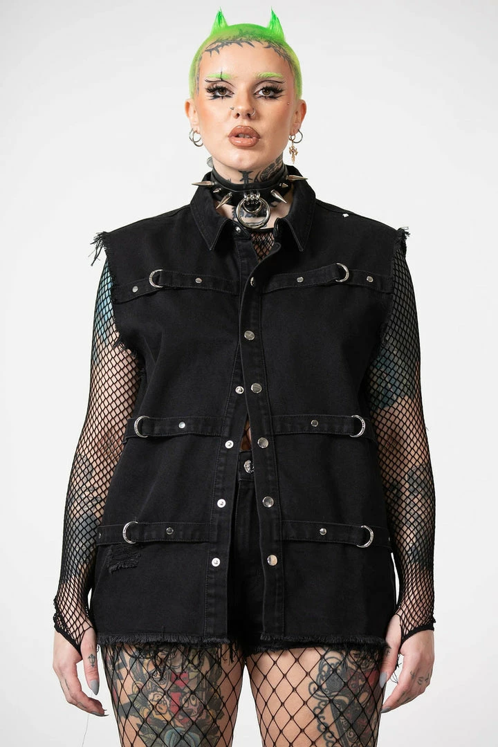 Killstar Ervin Button-Up Vest Men's Stuff 8 Killstar Ervin Button-Up Vest Men's Stuff