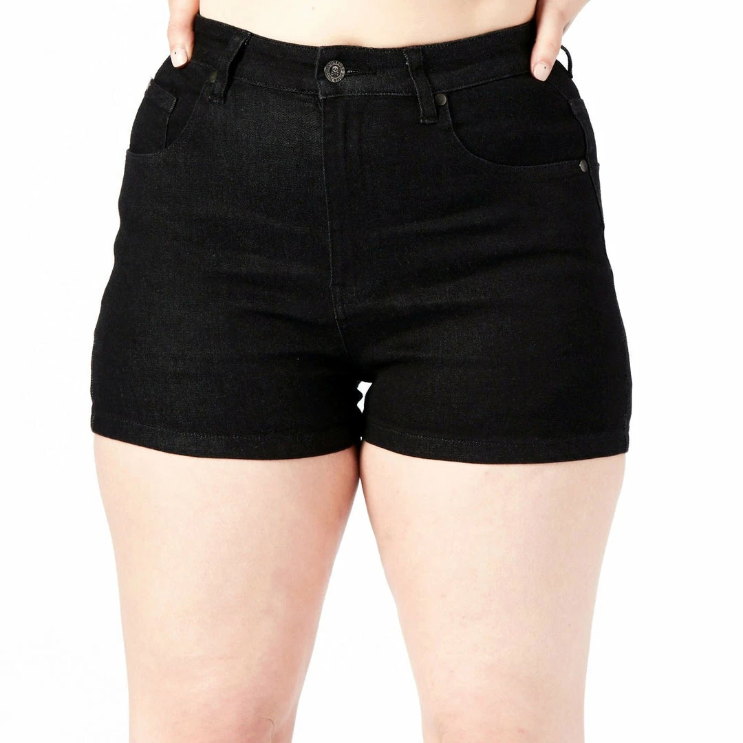 Sourpuss Women's Stuff Essential Denim Shorts - Black 5 Sourpuss Women's Stuff Essential Denim Shorts - Black