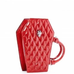 Bloody Rose Boutique store 8 Lux De Ville Bags & Backpacks Elvira Coffin Mini Tote Venom Red Sparkle