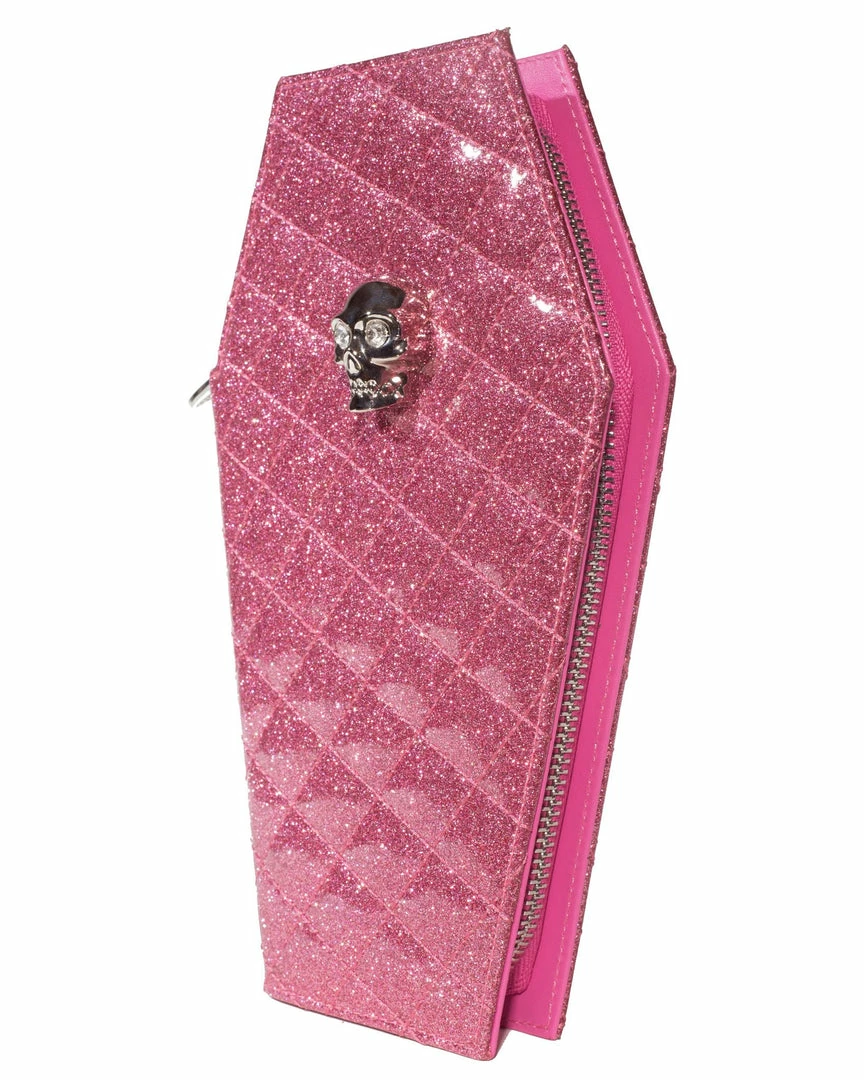 Lux De Ville Bags & Backpacks Elvira Coffin Wallet Clutch Bubbly Pink Sparkle 3 Lux De Ville Bags & Backpacks Elvira Coffin Wallet Clutch Bubbly Pink Sparkle