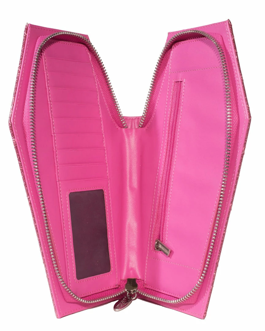 Lux De Ville Bags & Backpacks Elvira Coffin Wallet Clutch Bubbly Pink Sparkle 6 Lux De Ville Bags & Backpacks Elvira Coffin Wallet Clutch Bubbly Pink Sparkle