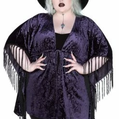 Killstar Women's Stuff Fang Velvet Kimono