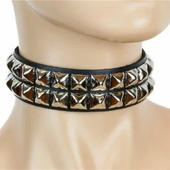 Funk Plus 2 Row 1/2" Stud Choker Chokers And Collars