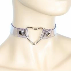 Funk Plus Large Heart Choker - Clear Vinyl