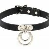 Funk Plus Vegan Leather Double Ring Choker 2 Funk Plus Vegan Leather Double Ring Choker