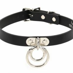 Funk Plus Vegan Leather Double Ring Choker