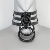 Funk Plus Chokers And Collars Triple Black Ring Choker - Black Vinyl