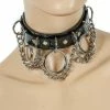 Funk Plus Black Vinyl 3-Ring Hanging Chain Choker Chokers And Collars