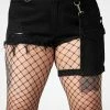 Killstar Fury Road Denim Garter Shorts 2 Killstar Fury Road Denim Garter Shorts